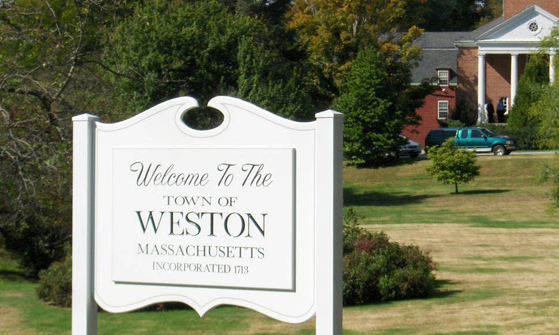 Weston Massachusetts sign